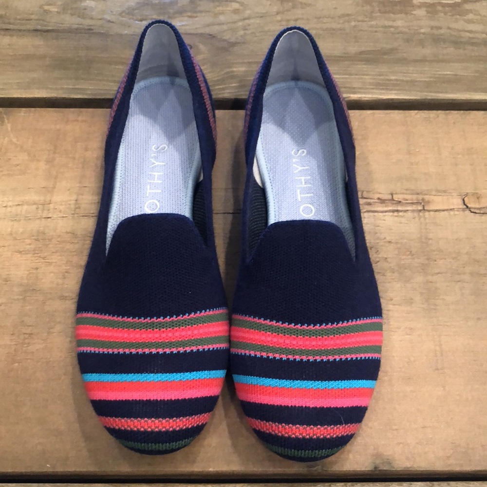 Rothy’s Navy Stripe Merino Loafer 8